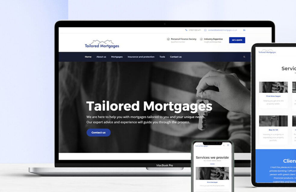 Tailored Mortages home page design